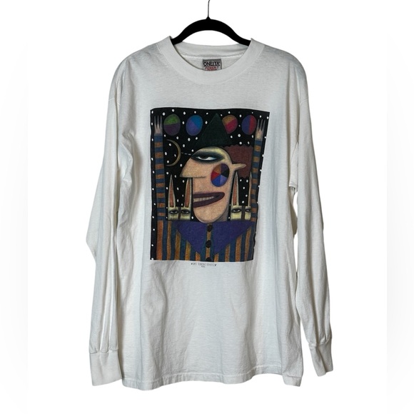 Vintage Chris Roberts-Antieau Original T-Shirt Textile Art 90s Size Large